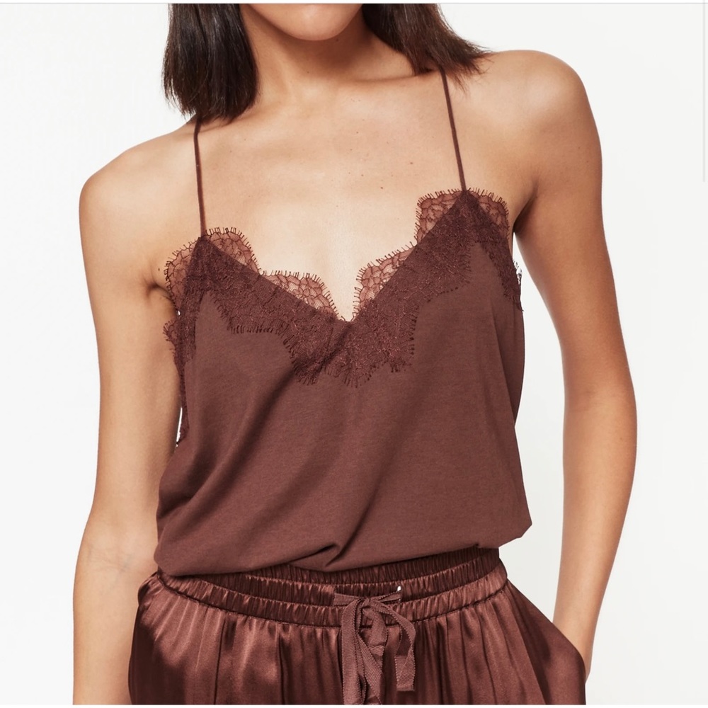 Never Worn Cami NYC Racer Jersey Cami in Chocolate